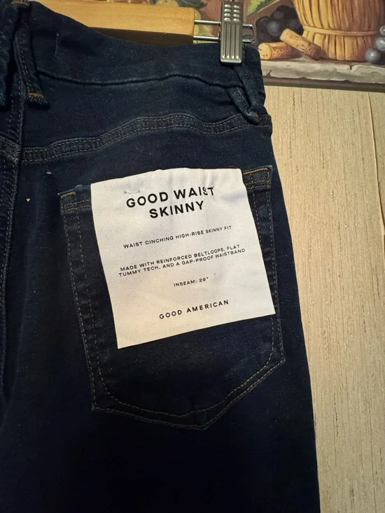 Good American Always Fits Good Waist Skinny Jeans NWT Size 6-12 Blue821 - Picture 3 of 5